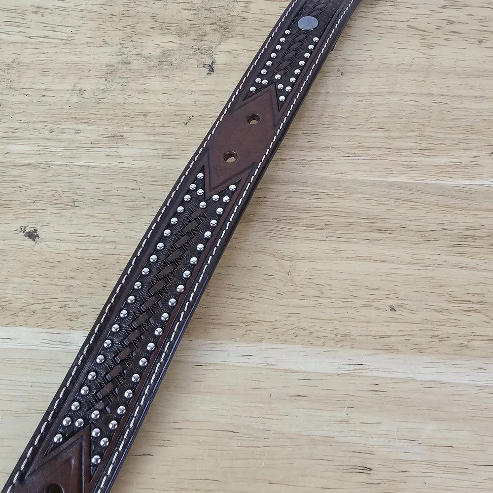 Ariat Kids‎ 22 Belt Brown Leather Studded Silver Buckle Western Cowboy Accessory